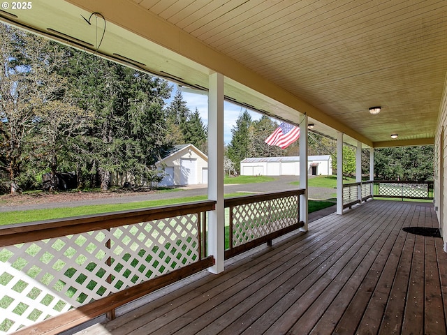 17234 Oakdale Rd, Dallas, OR 97338 - wooden terrace featuring a porch and a yard