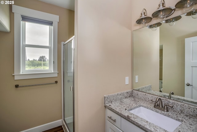 2343 N Fork Rd, Seaside, OR 97138 - full bathroom featuring vanity and a stall shower
