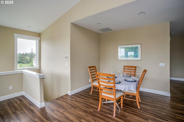 2343 N Fork Rd, Seaside, OR 97138 - dining area featuring dark wood-style floors, baseboards, and recessed lighting