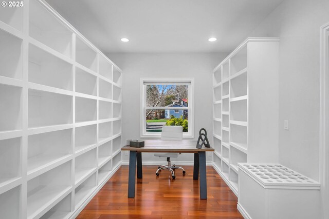 kitchen with sink and dark hardwood / wood-style floors