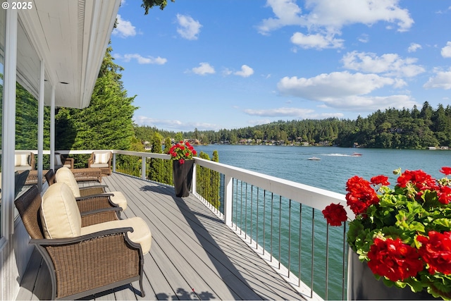 1308 Northshore Rd, Lake Oswego, OR 97034 - deck with a water view and a view of trees