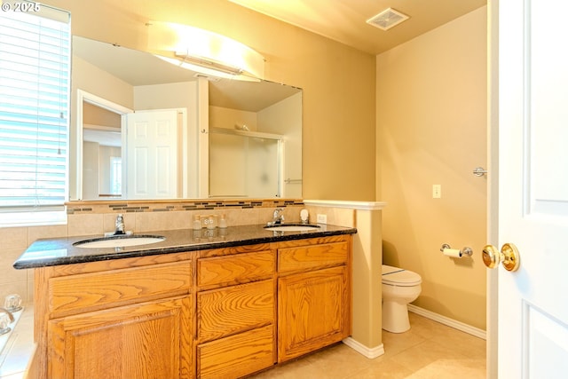 308 SW 38th Loop, Gresham, OR 97080 - full bathroom featuring a shower stall, double vanity, and tile patterned floors
