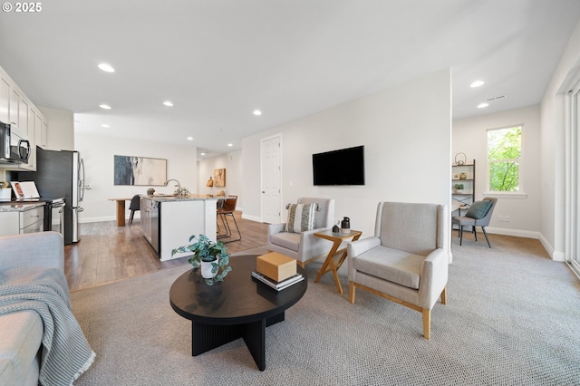 2310 S Heather St, Cornelius, OR 97113 - living area featuring recessed lighting and light wood-style flooring