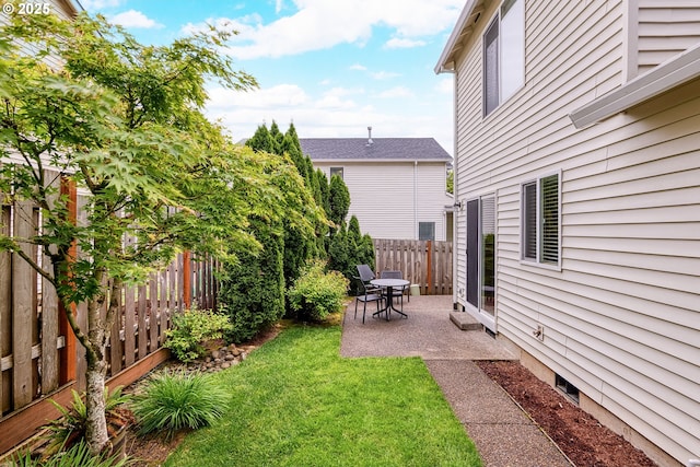 view of yard featuring a patio