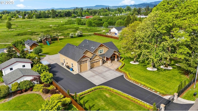 10704 NE 189th St, Battle Ground, WA 98604 - aerial view of property and surrounding area featuring a mountainous background