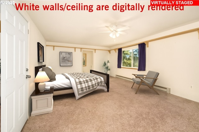 48395 High Leah Dr, Oakridge, OR 97463 - bedroom with carpet and a baseboard radiator