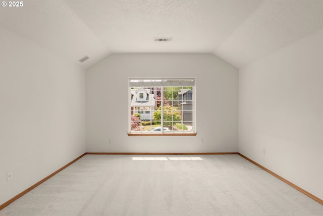 16149 SW Snapdragon Ln, Tigard, OR 97223 - additional living space featuring light carpet, lofted ceiling, and a textured ceiling