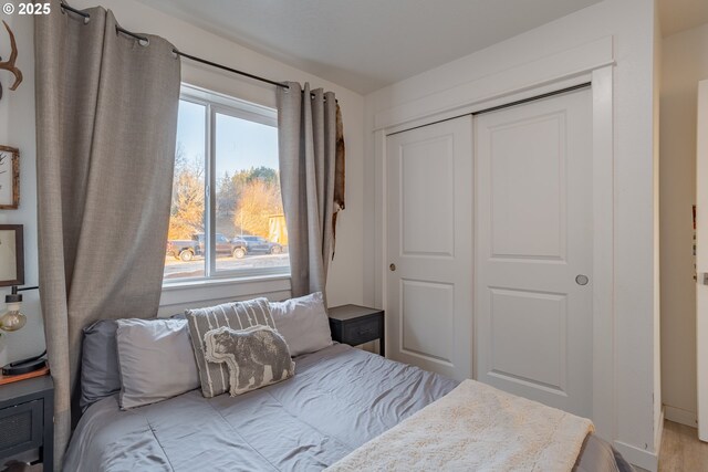 bedroom featuring a closet