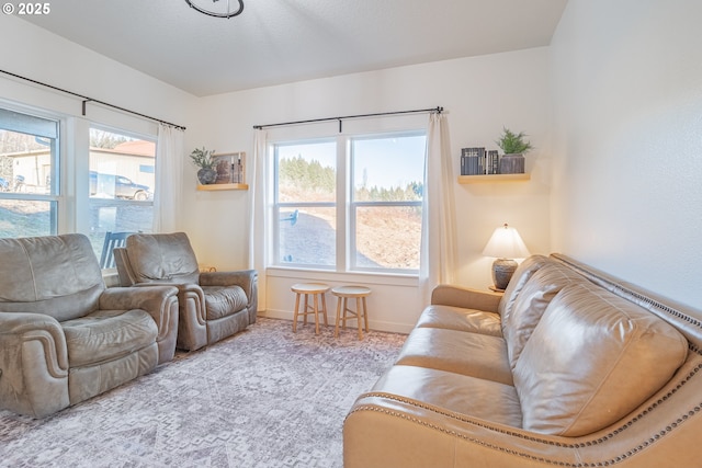 living room featuring carpet floors