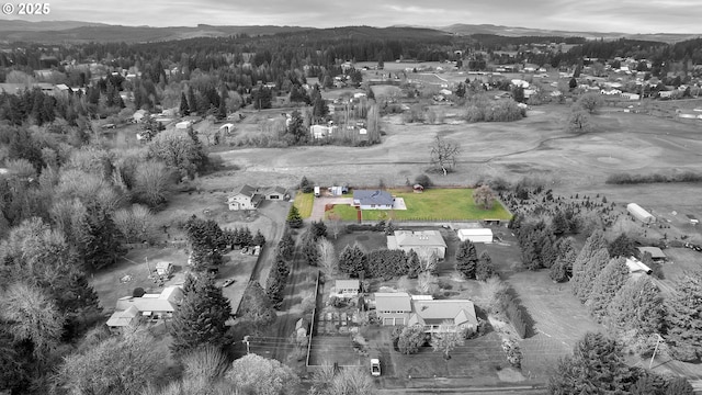 aerial view with a mountain view