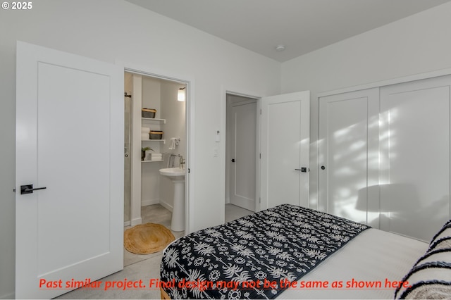 6812 NE 6th Ave, Portland, OR 97211 - bedroom featuring a closet, ensuite bathroom, and light colored carpet
