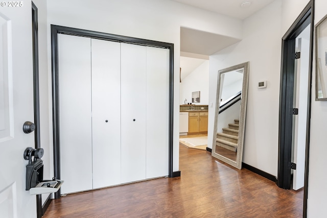 14426 SE Princeton Village Way, Clackamas, OR 97015 - unfurnished bedroom featuring dark wood finished floors, a closet, and baseboards