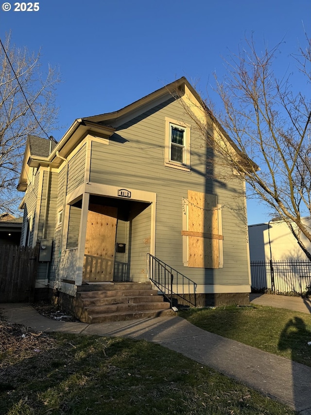 view of front of property with a porch