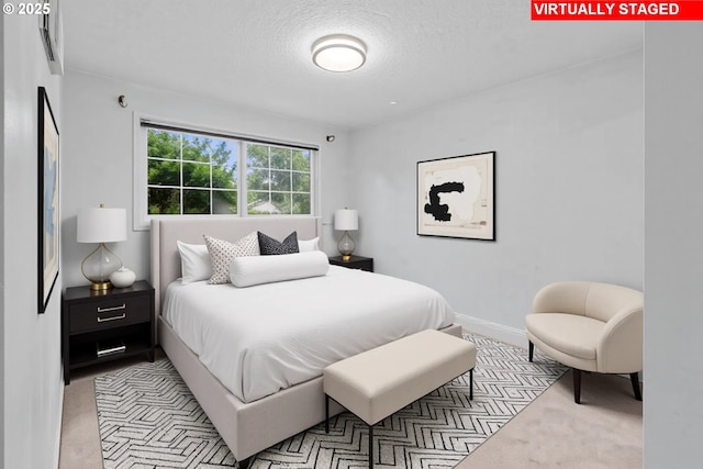 5715 SW 191st Ave, Beaverton, OR 97078 - carpeted bedroom with a textured ceiling and baseboards