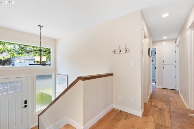 99 Walnut St, La Grande, OR 97850 - entryway featuring light wood finished floors and recessed lighting