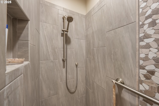 details with tiled shower