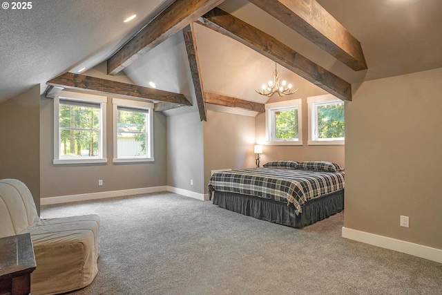 25815 NE Lucia Falls Rd, Yacolt, WA 98675 - carpeted bedroom featuring a chandelier, multiple windows, and recessed lighting