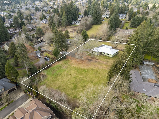 aerial view with a residential view