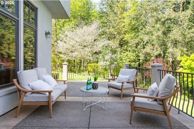 rear view of property with stucco siding, a hot tub, a patio area, a chimney, and stairway
