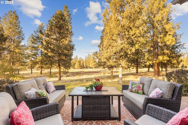 view of patio with outdoor lounge area