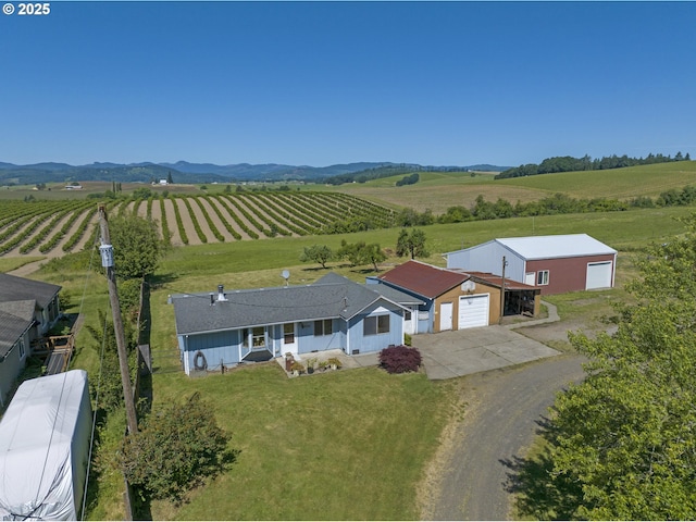 19587 NW Adcock Rd, Yamhill, OR 97148 - aerial view of sparsely populated area featuring farmland and a mountainous background