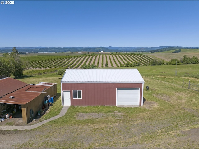 19587 NW Adcock Rd, Yamhill, OR 97148 - view of pole building featuring a view of countryside, agricultural area, and a mountain view