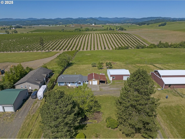 19587 NW Adcock Rd, Yamhill, OR 97148 - overview of rural landscape featuring farmland and a mountainous background