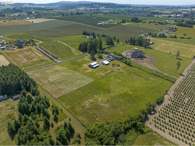 19587 NW Adcock Rd, Yamhill, OR 97148 - aerial view of property and surrounding area featuring rural landscape and extensive farmland