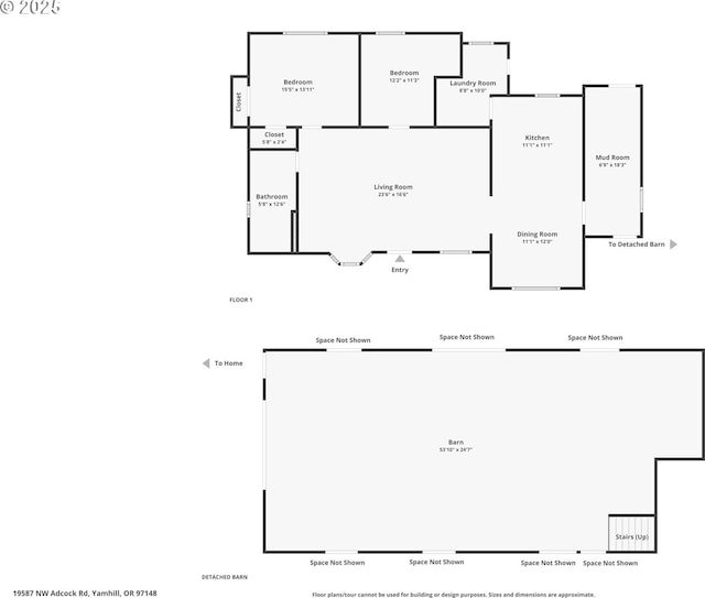 19587 NW Adcock Rd, Yamhill, OR 97148 - floor plan / room layout