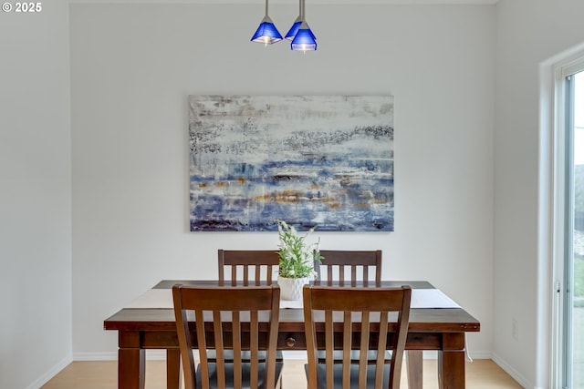 dining room with wood-type flooring