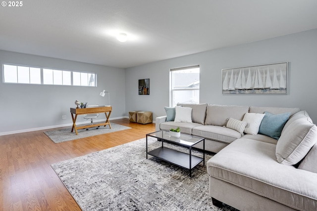 living room featuring hardwood / wood-style floors