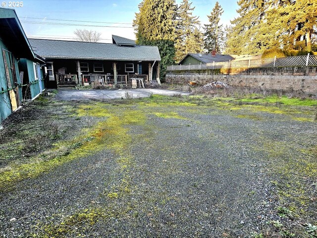 view of yard featuring a porch