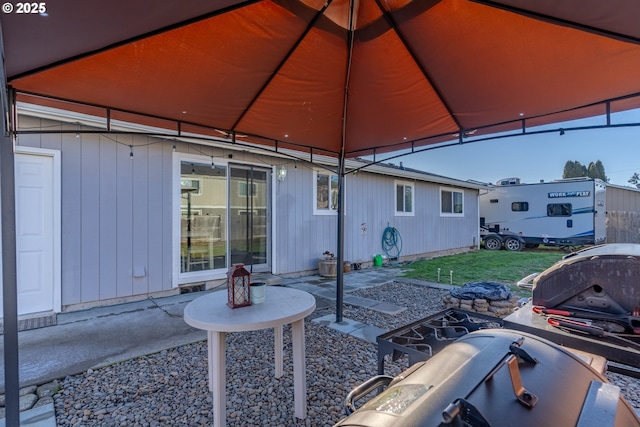 view of patio / terrace with a gazebo