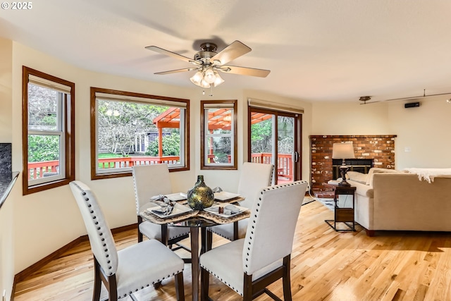 4939 Hampton Ct, Lake Oswego, OR 97035 - dining area with plenty of natural light, light wood-style flooring, and a ceiling fan