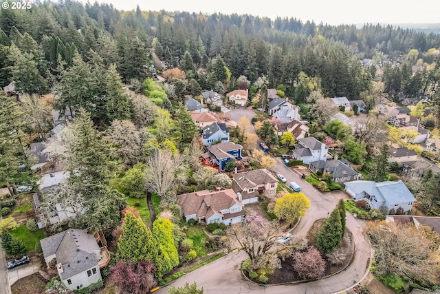 4939 Hampton Ct, Lake Oswego, OR 97035 - aerial view of property and surrounding area featuring a heavily wooded area and nearby suburban area