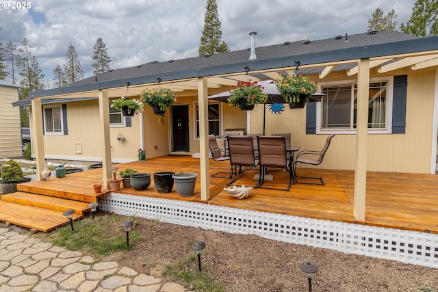 145343 Birchwood Dr, La Pine, OR 97739 - wooden deck with outdoor dining area