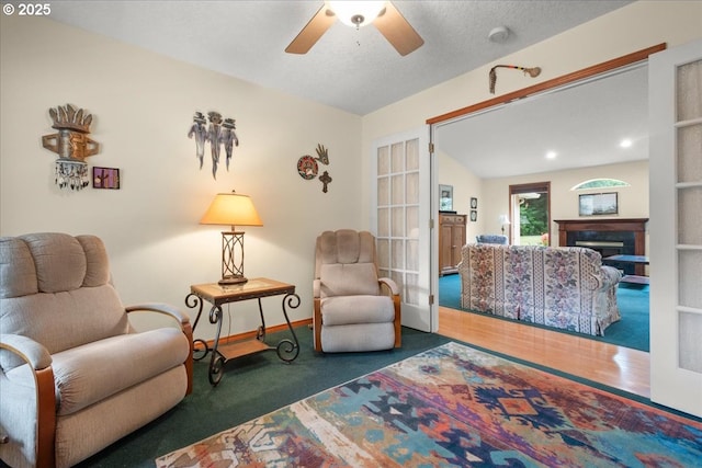 110 Dolph Dr, Ariel, WA 98603 - living area with ceiling fan and a fireplace