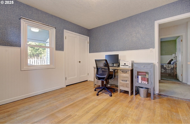 office featuring light hardwood / wood-style flooring