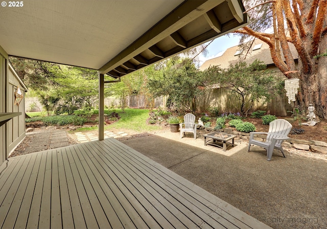 12420 Orchard Hill Rd, Lake Oswego, OR 97035 - wooden terrace with a patio and a fenced backyard