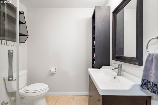 108 SE 133rd Ave, Portland, OR 97233 - bathroom with toilet, tile patterned floors, baseboards, and vanity