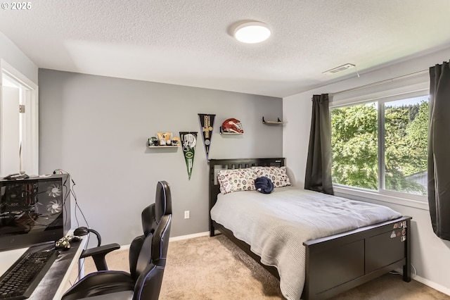 1736 Regency St, West Linn, OR 97068 - bedroom featuring a textured ceiling, carpet, and an office area
