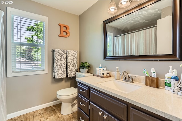1736 Regency St, West Linn, OR 97068 - bathroom featuring vanity, wood finished floors, and a shower with shower curtain