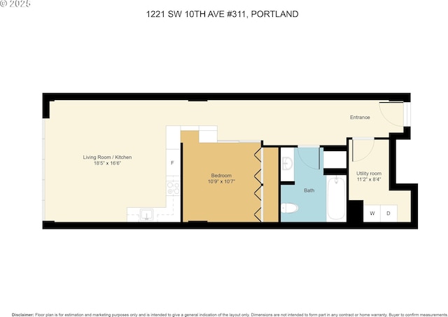 1221 SW 10th Ave Unit 311, Portland, OR 97205 - floor plan / room layout