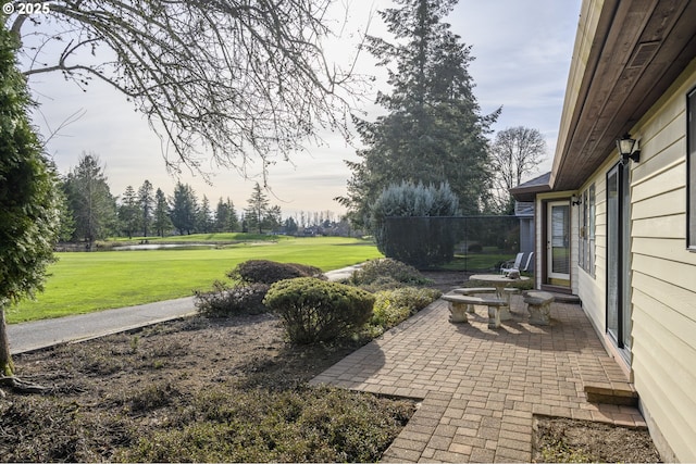 view of yard with a patio area