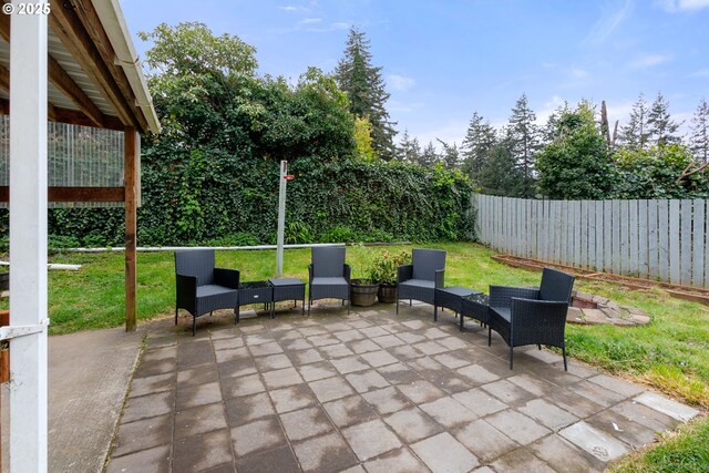 view of patio / terrace featuring an outdoor hangout area