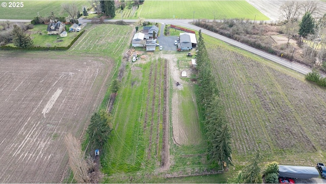 aerial view featuring a rural view