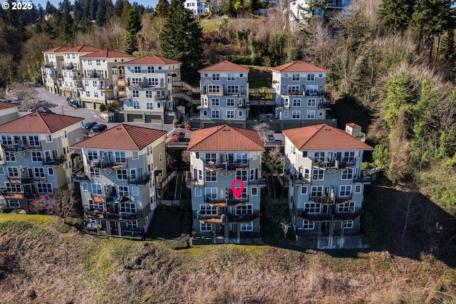 aerial view featuring a residential view