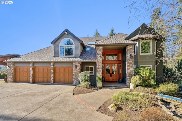 view of front of home featuring a garage