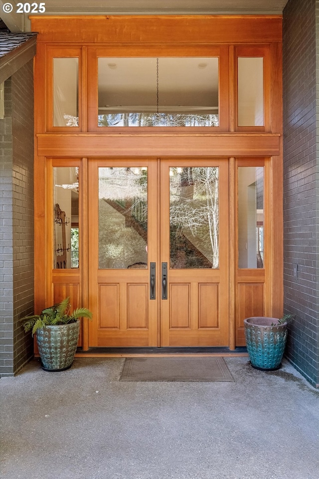 entrance to property with french doors