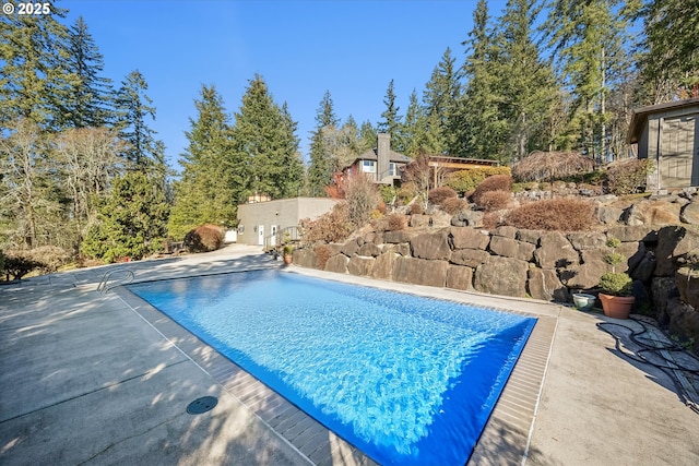 view of pool featuring a patio area